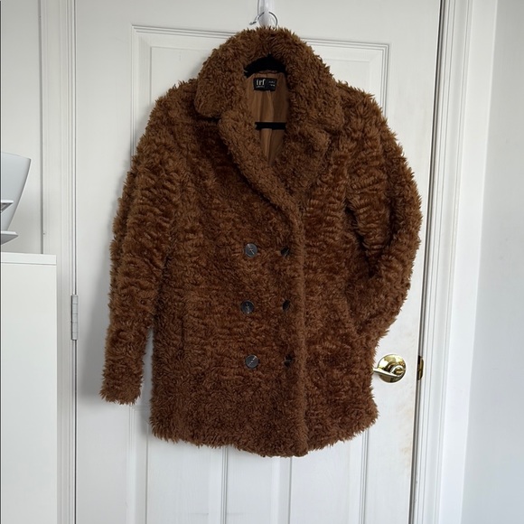 Zara Women's Brown Faux Fur Teddy Coat - Picture 1 of 7